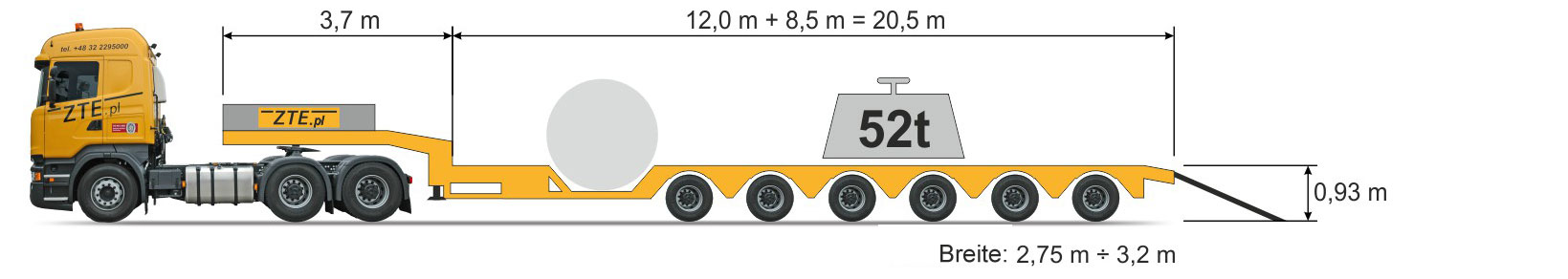 6-Achsen Semi type Sattelanhänger